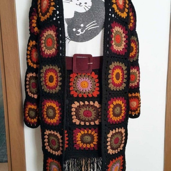 Bohemian vintage maxi cardigan - Picture 2 of 3